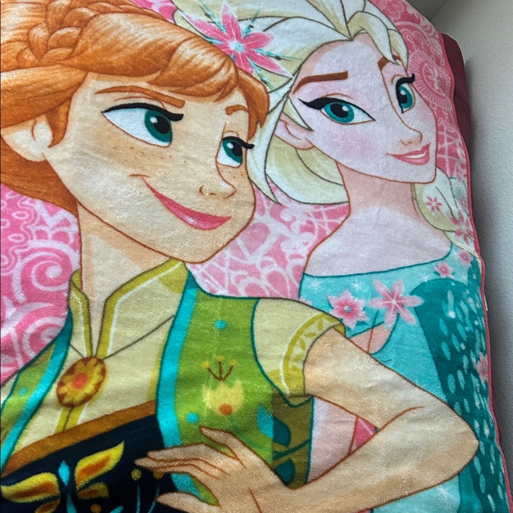 Disney Frozen Pillow with Pink and Teal Accents